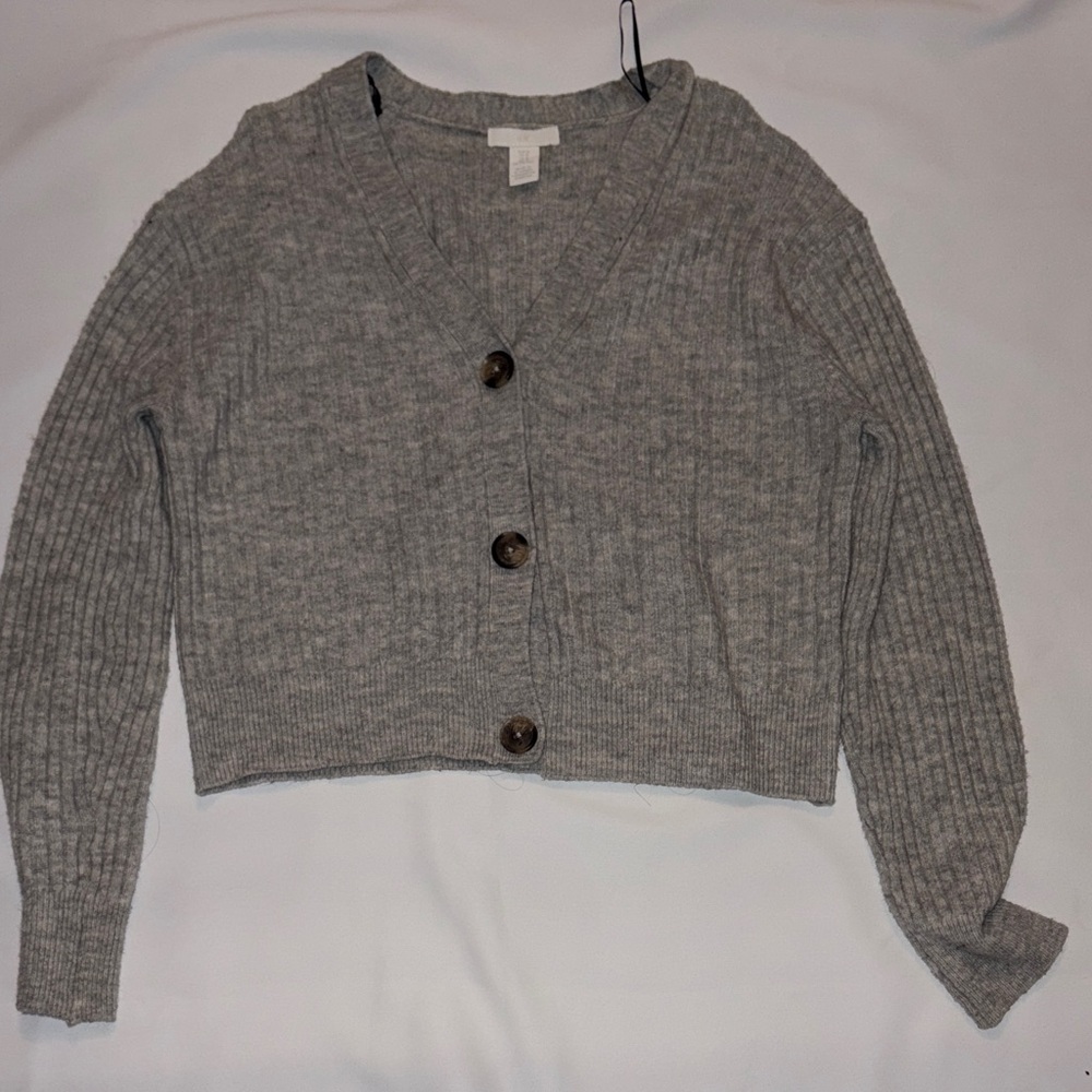 H&M Gray Button-Up Cardigan